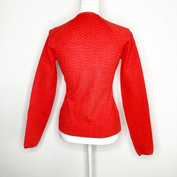 Alexander Wang Chevron Heavy Knit Structured Fitted Long Sleeve Top Medium - Picture 2 of 4